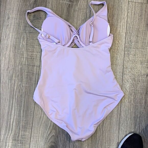 Carmen Marc Valvo Purple Knotted Bathing Suit - Picture 3 of 4